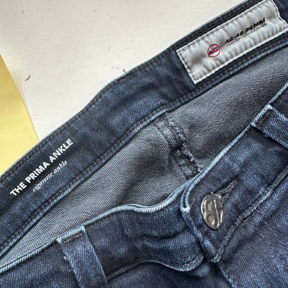 AG Adriano Dark Wash Whiskered The Prima Ankle Cigarette Ankle Jean 30R - Picture 7 of 13